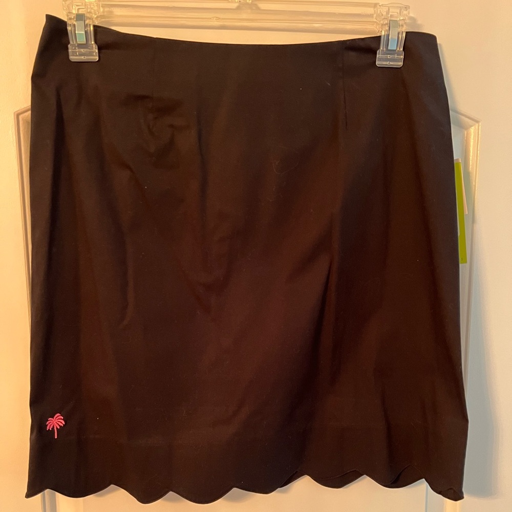 Lilly Pulitzer Scallop Skirt, black, size 10